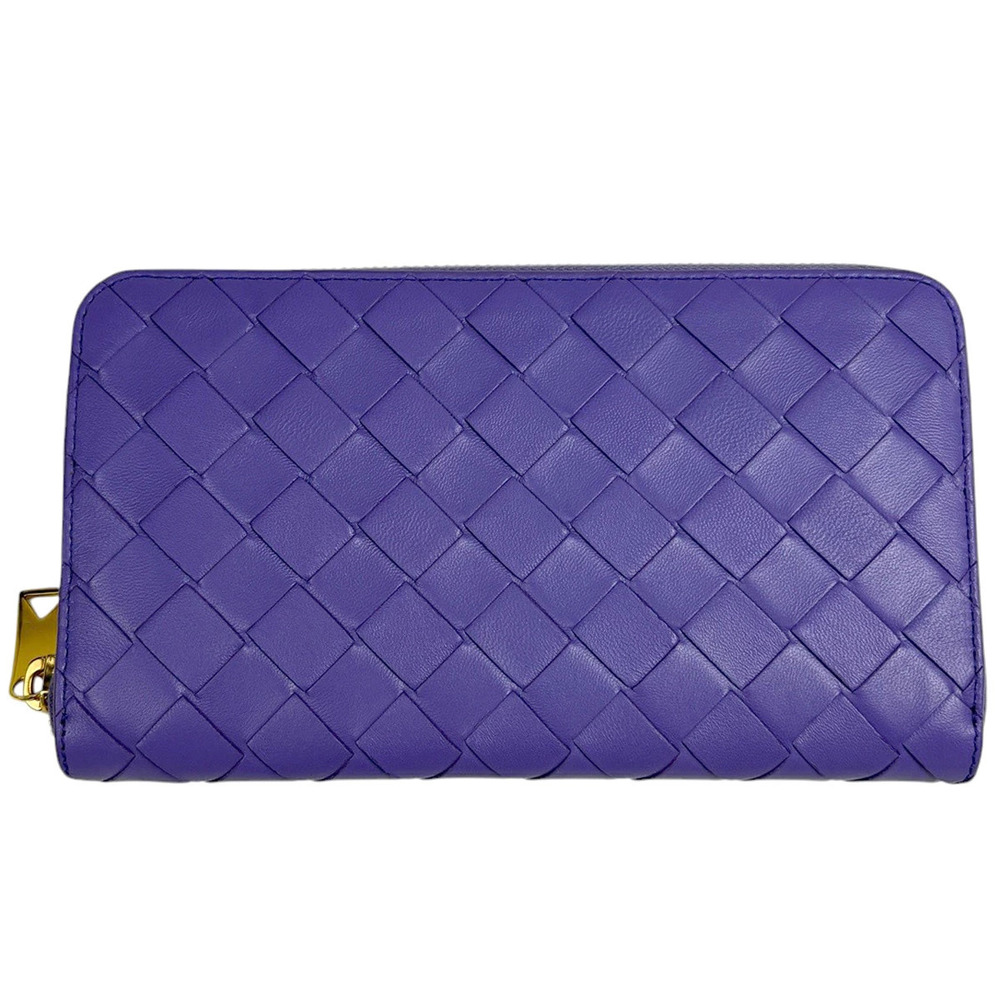 Bottega Veneta Intrecciato Leather Long Wallet Purple